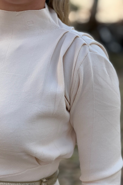 Bodycon jurk Doortje zand - Afbeelding 2