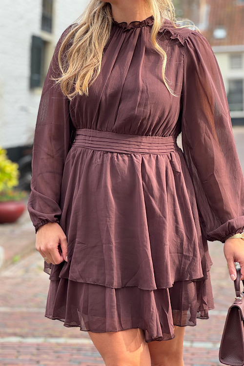Livia jurk choco - Afbeelding 2