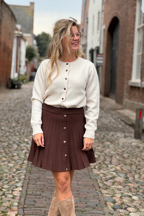 Bruin gebreid rokje - Afbeelding 2