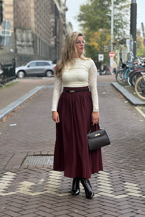 Rok Fabiana burgundy - Afbeelding 3