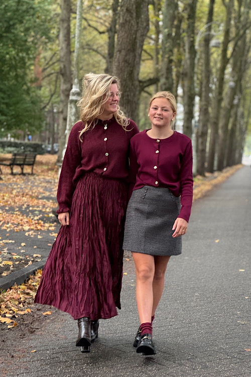 Bordeau satijnen rok - Afbeelding 3