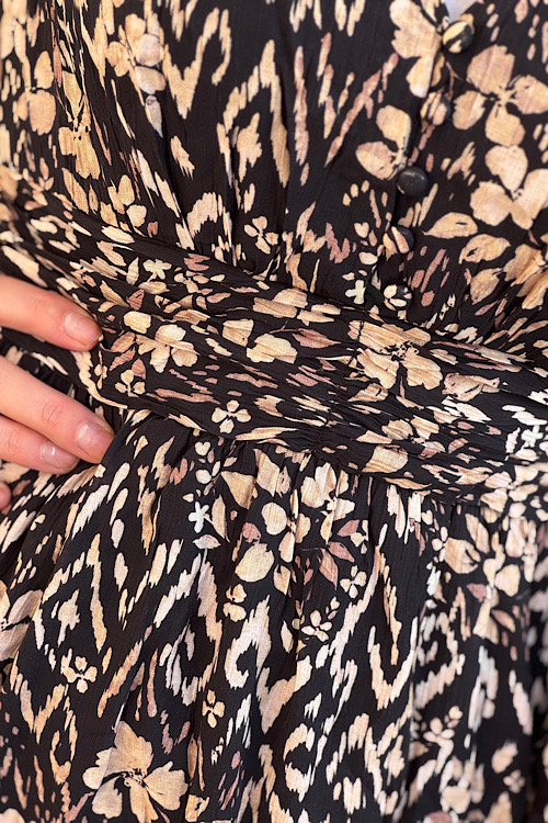 Lindy dress taupe print - Afbeelding 2