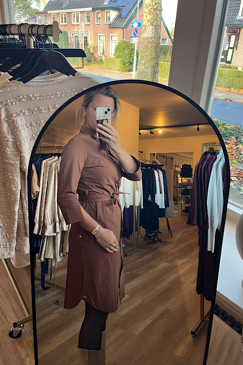 Traveldress MiPiace strik caramel - Afbeelding 2