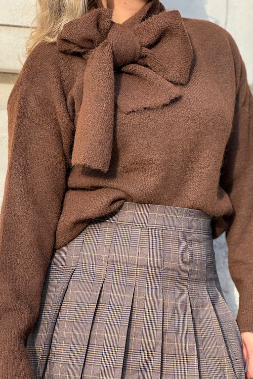 Sarina trui met strik camel - Afbeelding 2