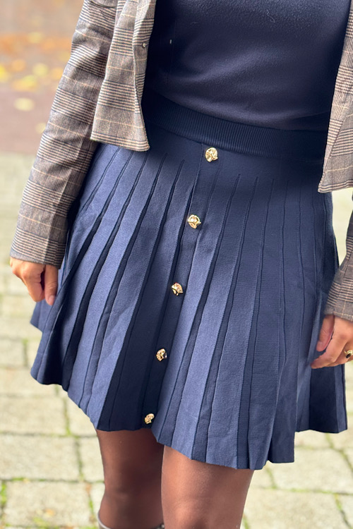 Navy gebreid rokje - Afbeelding 2