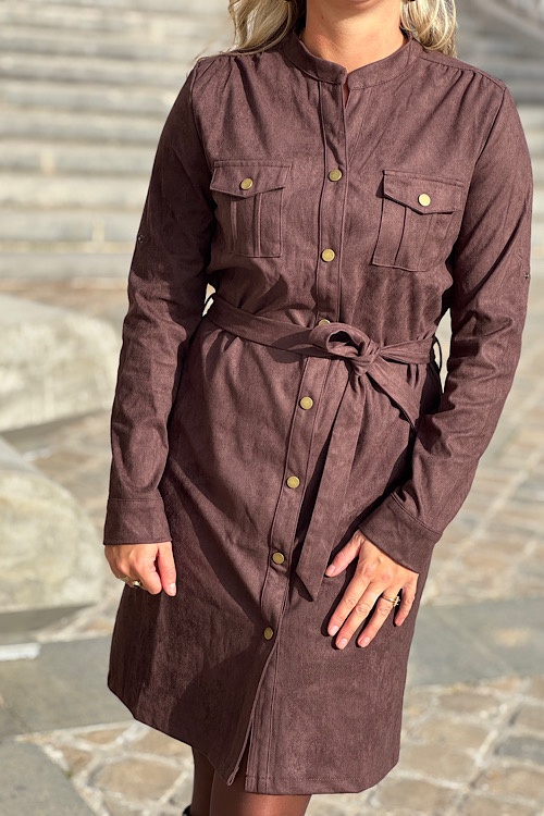 Chery dress suede choco - Afbeelding 2