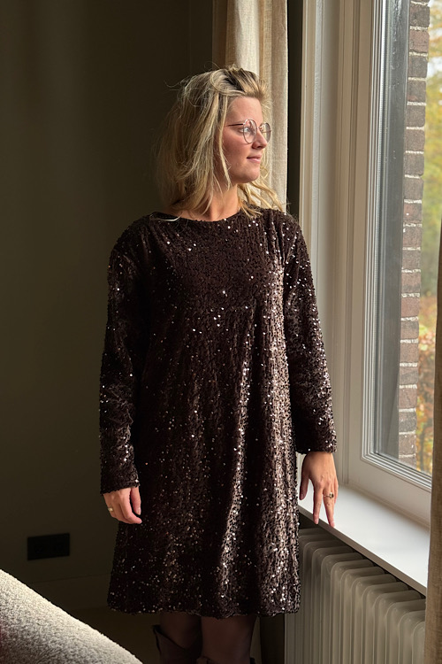 Loise party dress choco - Afbeelding 3