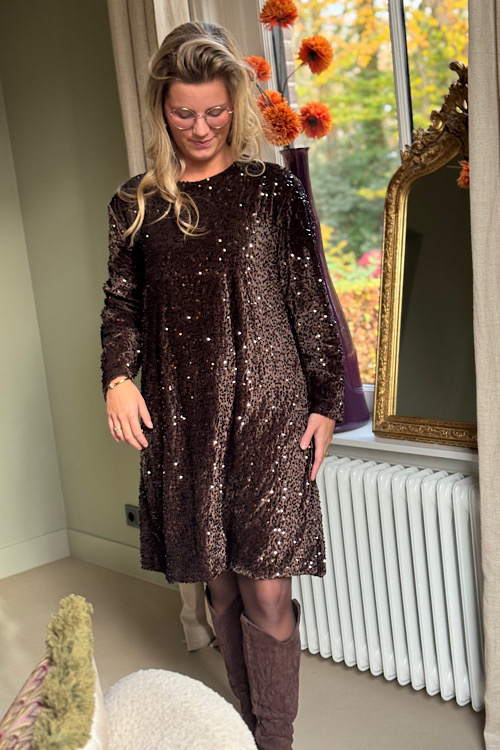 Loise party dress choco - Afbeelding 2