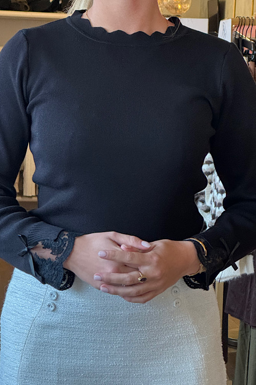 Amanda top schulp zwart