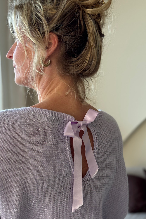 Lila top met strik Saar - Afbeelding 3