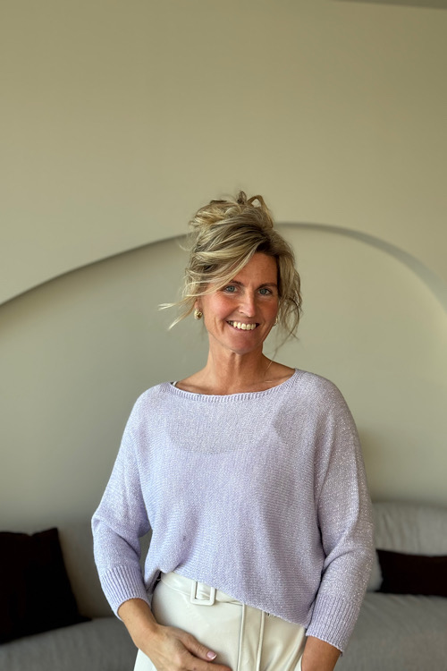 Lila top met strik Saar - Afbeelding 2