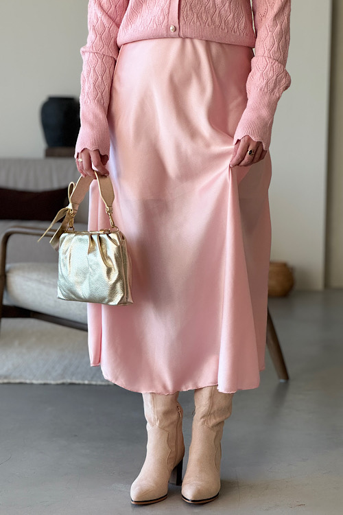Lynde rok satijn lichtroze - Afbeelding 2