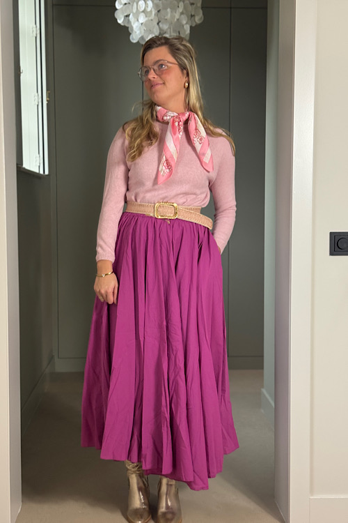 Maxi rok katoen fuchsia - Afbeelding 2