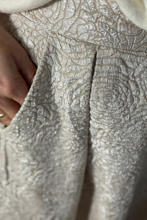 Laura plooirok beige/goud - Afbeelding 3