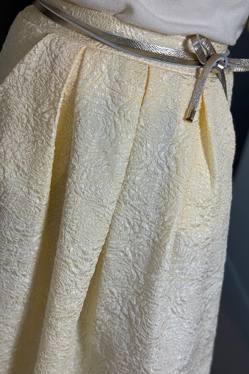 Laura plooirok zachtgeel - Afbeelding 2