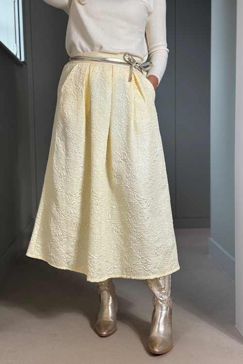 Laura plooirok zachtgeel - Afbeelding 3